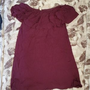 Purple off the shoulder dress